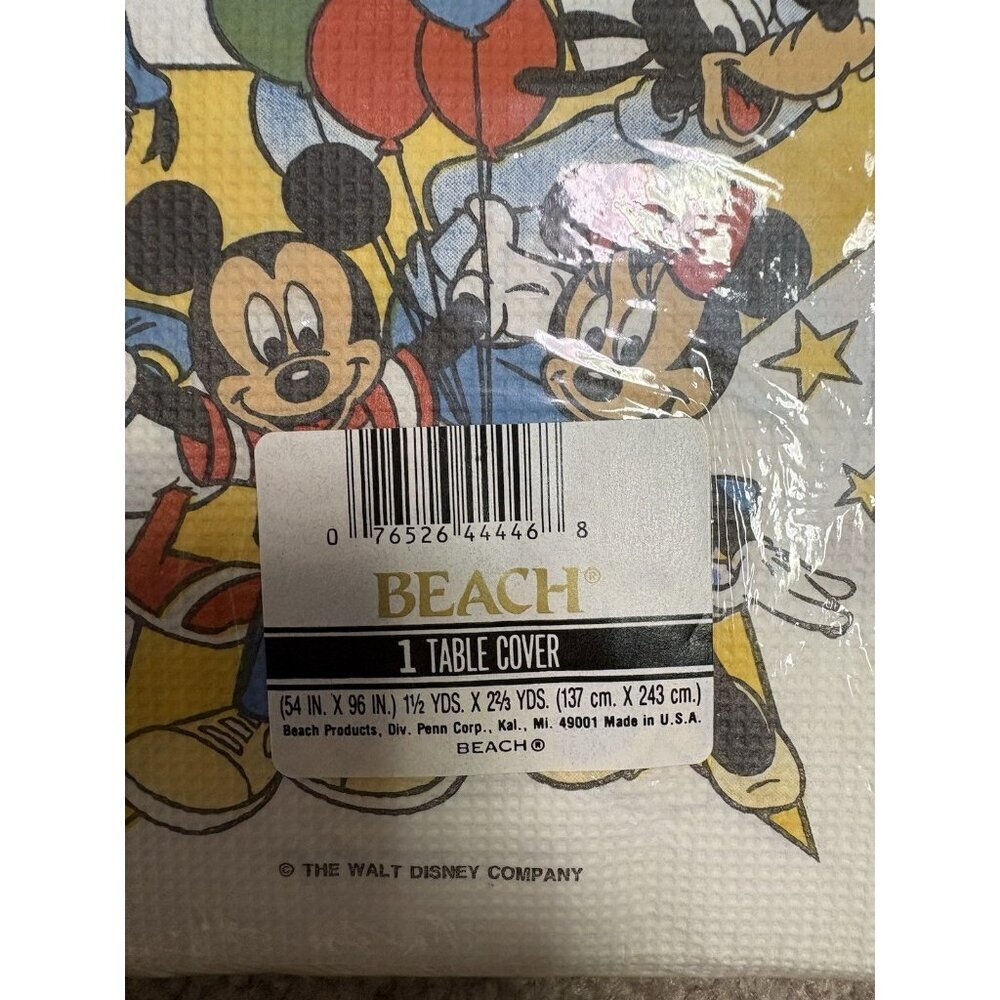 Vintage Disney Mickey Mouse & Pals Paper Table Cover Paper Tablecloth
